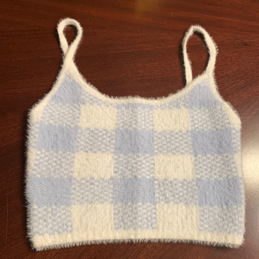 Fuzzy Pacsun plaid crop top